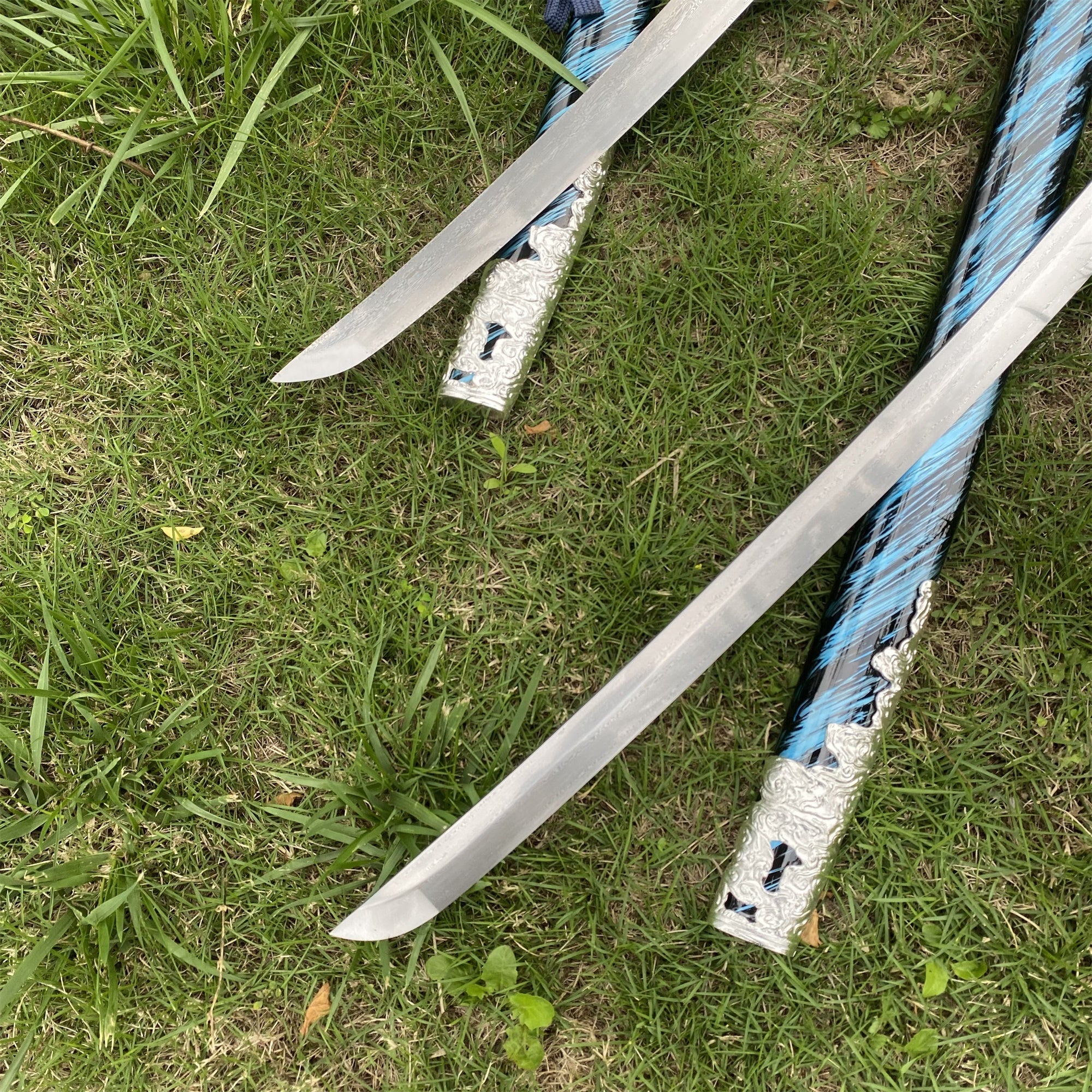 Damascus Steel Tsushima Ghost Lord Jin Sakai Katana Wakizashi 2 in 1 Pack - Tophatter Daily Deals