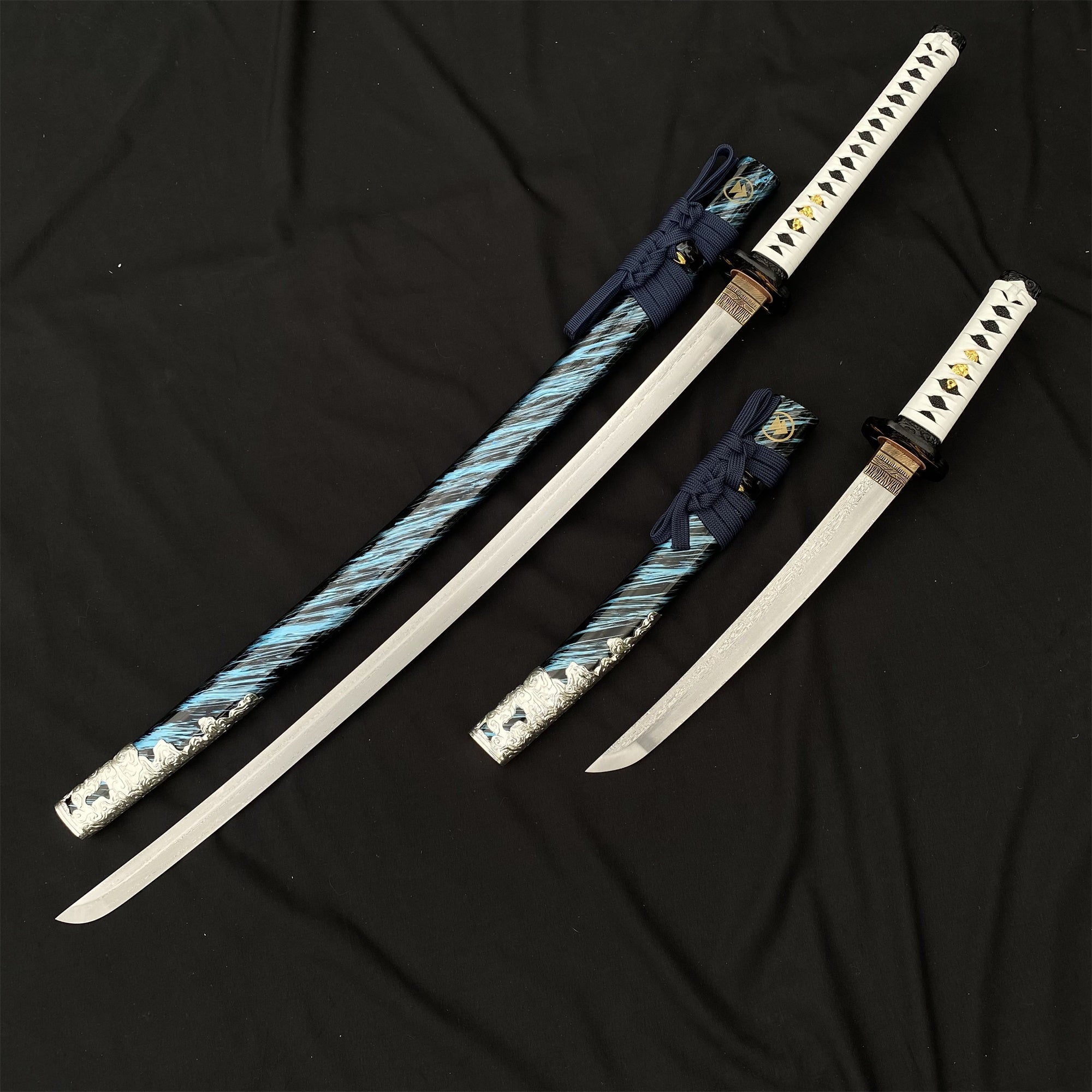 Damascus Steel Tsushima Ghost Lord Jin Sakai Katana Wakizashi 2 in 1 Pack - Tophatter Daily Deals