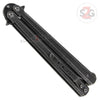 Stonewash Butterfly Knife Plain Edge Balisong w/ Spring Latch Knife-Balisong - Tophatter Daily Deals