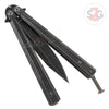 Stonewash Butterfly Knife Plain Edge Balisong w/ Spring Latch Knife-Balisong - Tophatter Daily Deals