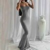 Satin Slip Sleeveless Backless Maxi Dress Women 2025 Y2K Summer clothing - Tophatter Daily Deals