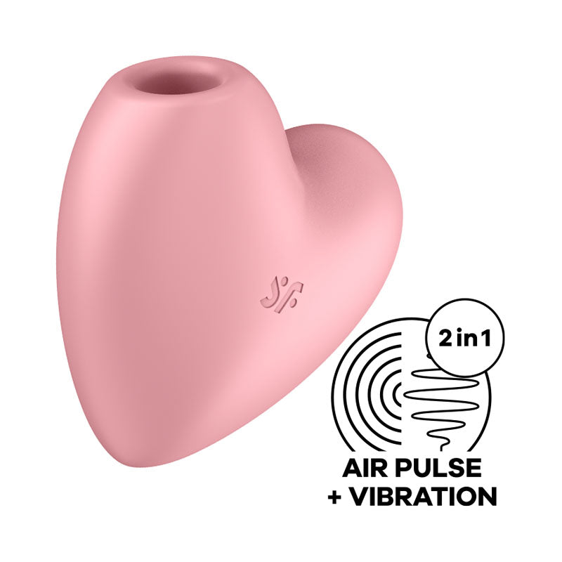 Satisfyer Cutie Heart Vibrator Pink Light Red Air Pulsation Stimulator > Sex Toys For Ladies > Air Pulsation - Tophatter Daily Deals