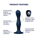 Satisfyer Double Ball-R Dildo Blue 7 Inch Pleasure Toy > Anal Range > Vibrating Butt Plugs - Tophatter Daily Deals