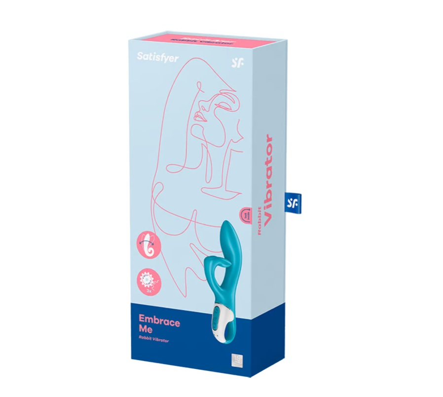 Satisfyer Embrace Me Rabbit Vibrator Turquoise with Dual Motor Stimulation > Vibrators > Ladies > Rabbit - Tophatter Daily Deals