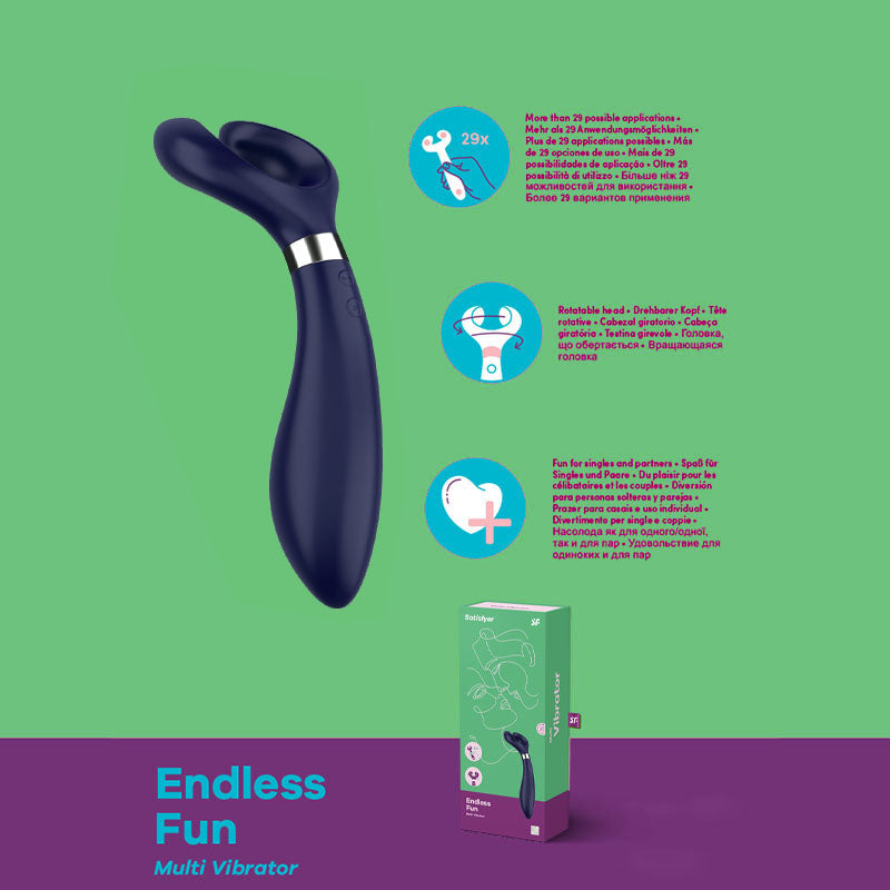 Satisfyer Endless Fun (Blue) – 180° Rotating Multi-Toy Stimulator > Vibrators > Ladies > Clitoral Vibrators and Stimulators - Tophatter Daily Deals