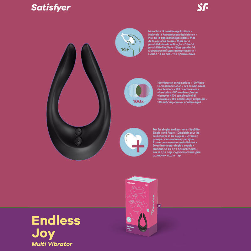 Satisfyer Endless Joy (Black) – USB Rechargeable Couples Stimulator > Sex Toys > Couples Toys - Tophatter Daily Deals