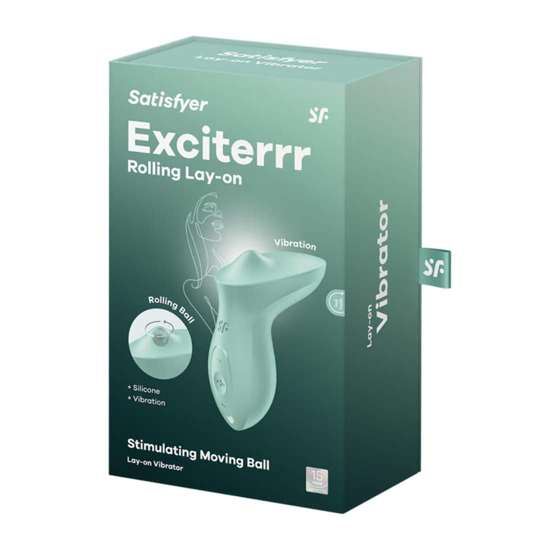 Satisfyer Exciterrr Mint Lay-On Vibrator with Rolling Stimulating Ball and Vibration > Vibrators > Vibrating Pads - Tophatter Daily Deals