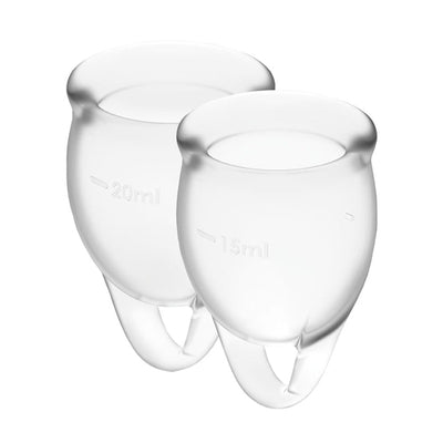 Satisfyer Feel Confident (Transparent) – Medical Grade Silicone Menstrual Cup Kit with Two Sizes > Essentials > Menstrual Products - Tophatter Daily Deals
