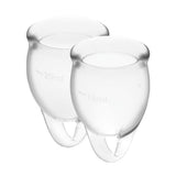 Satisfyer Feel Confident (Transparent) – Medical Grade Silicone Menstrual Cup Kit with Two Sizes > Essentials > Menstrual Products - Tophatter Daily Deals