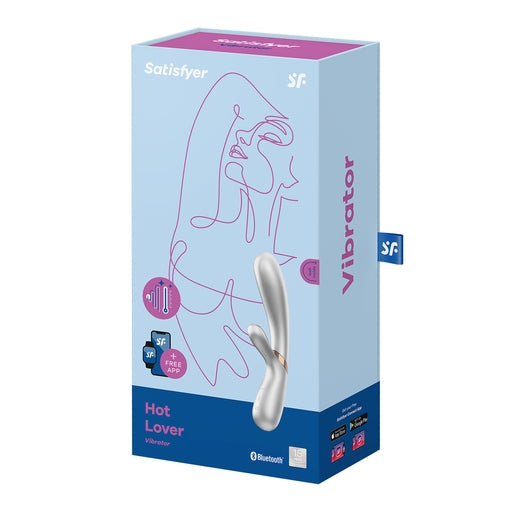 Satisfyer Hot Lover Silver Warming Dual-Stim Vibrator with App Control and Waterproof Design > Sex Toys > Couples Toys - Tophatter Daily Deals