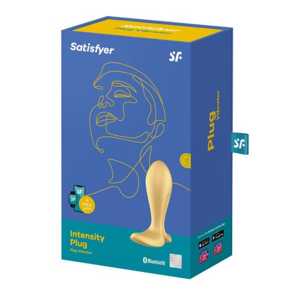 Satisfyer Intensity Plug Vibrator Gold Bluetooth Waterproof > Anal Range > Vibrating Butt Plugs - Tophatter Daily Deals