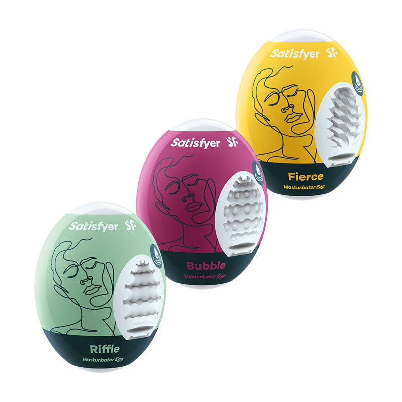 Satisfyer Masturbator Eggs - Variety Mixed 3 Pack Strokers > Sex Toys For Men > Masturbators Cup - Tophatter Daily Deals