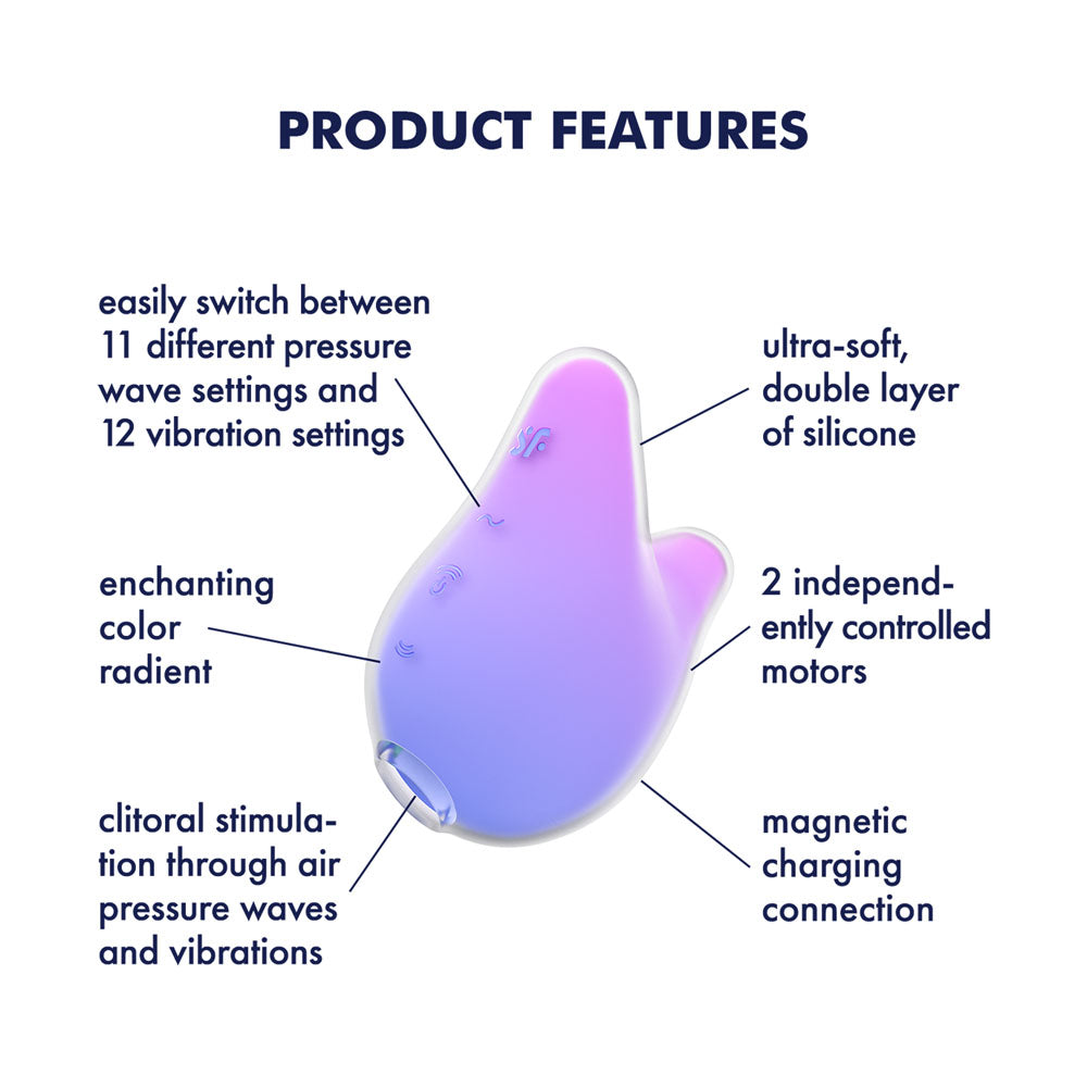 Satisfyer Mermaid Vibes Violet/Pink Stimulator > Sex Toys For Ladies > Air Pulsation - Tophatter Daily Deals
