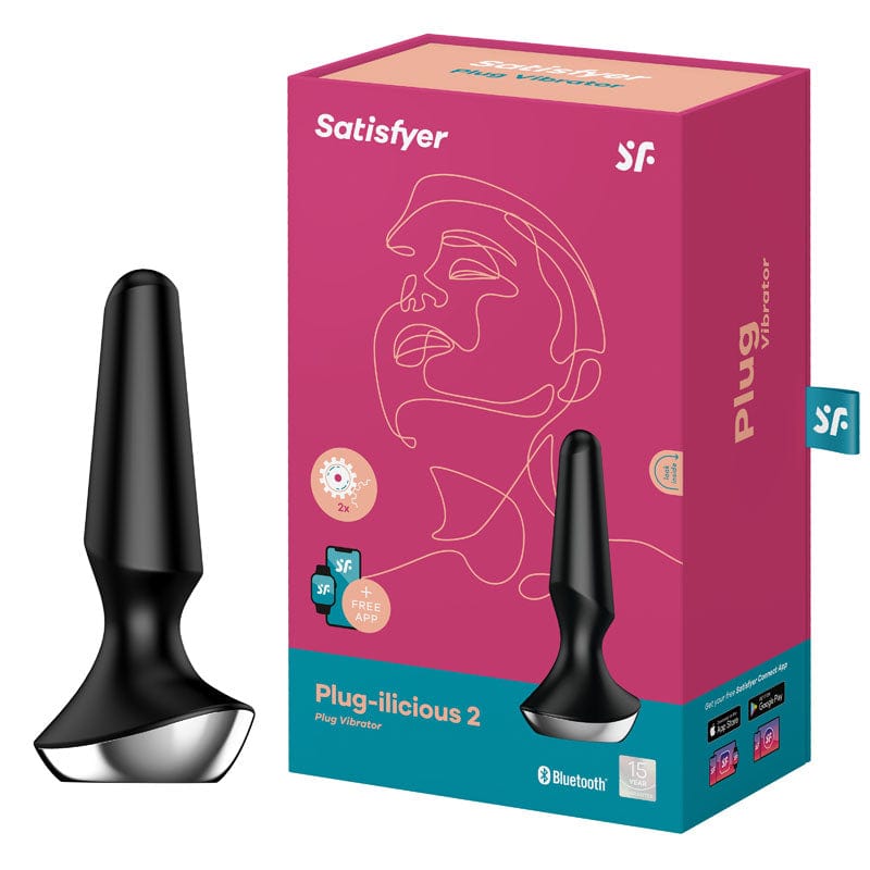 Satisfyer Plug-ilicious 2 Black Anal Vibrator > Anal Range > Vibrating Butt Plugs - Tophatter Daily Deals