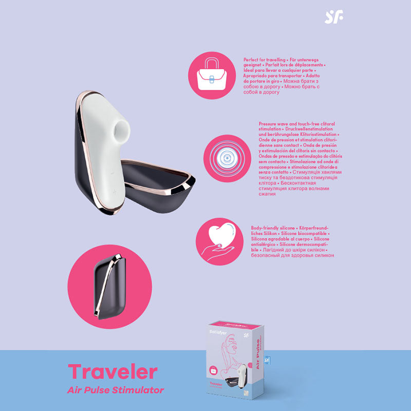 Satisfyer Pro Traveller 9cm Clitoral Stimulator > Sex Toys For Ladies > Air Pulsation - Tophatter Daily Deals