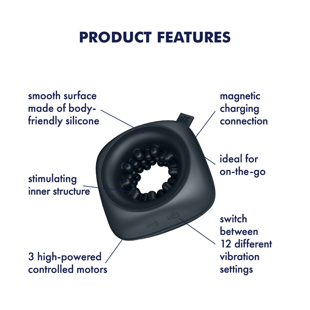 Satisfyer Ring Stroker Pocket Size Vibrating Masturbator with Silicone > Sex Toys For Men > Masturbators > Vibrating - Tophatter Daily Deals