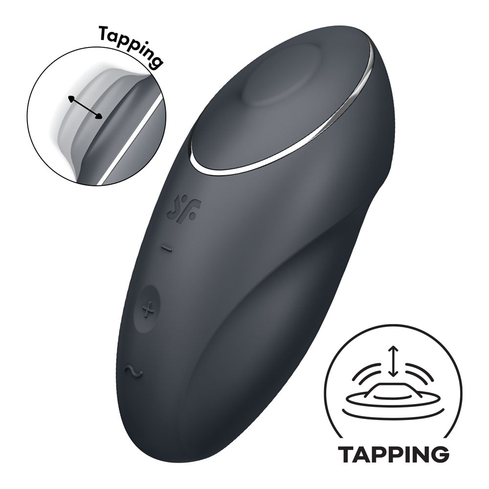 Satisfyer Tap & Climax 1 - Grey Lay-On Vibrator 8.6 Inch > Vibrators > Vibrating Pads - Tophatter Daily Deals