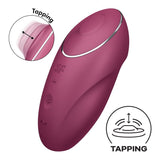 Satisfyer Tap and Climax 1 Red Vibrator with Tapping Modes > Vibrators > Ladies > Clitoral Vibrators and Stimulators - Tophatter Daily Deals