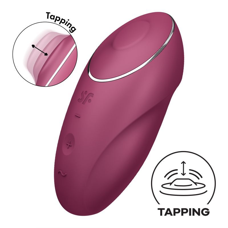 Satisfyer Tap and Climax 1 Red Vibrator with Tapping Modes > Vibrators > Ladies > Clitoral Vibrators and Stimulators - Tophatter Daily Deals
