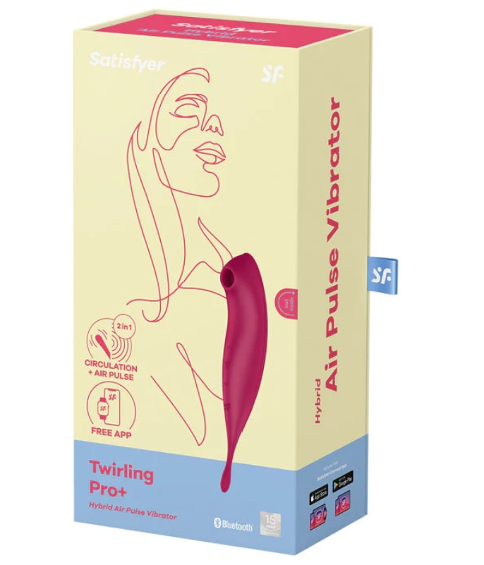 Satisfyer Twirling Pro+ Dark Red Hybrid Air Pulse Vibrator with App Control > Sex Toys For Ladies > Air Pulsation - Tophatter Daily Deals