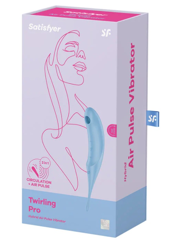 Satisfyer Twirling Pro Hybrid Air Pulse Vibrator in Blue > Sex Toys For Ladies > Air Pulsation - Tophatter Daily Deals