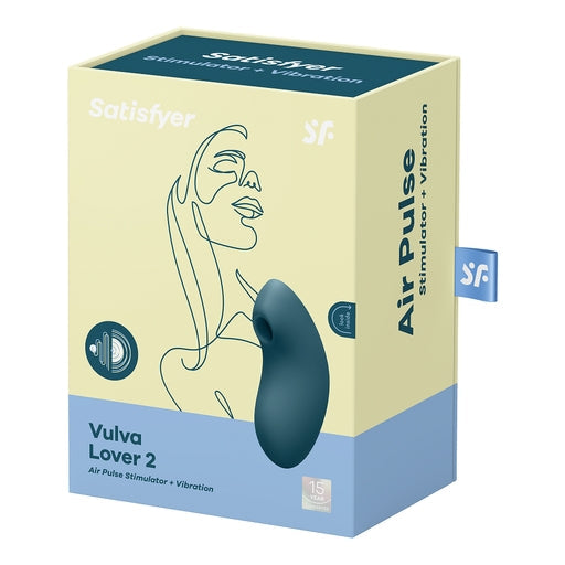 Satisfyer Vulva Lover 2 Blue Air Pulse Stimulator and Vibrator Compact Size > Sex Toys For Ladies > Air Pulsation - Tophatter Daily Deals