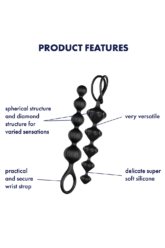 Satisfyer - Love Beads Anal Beads Set - Black Sex Toy - Tophatter Daily Deals