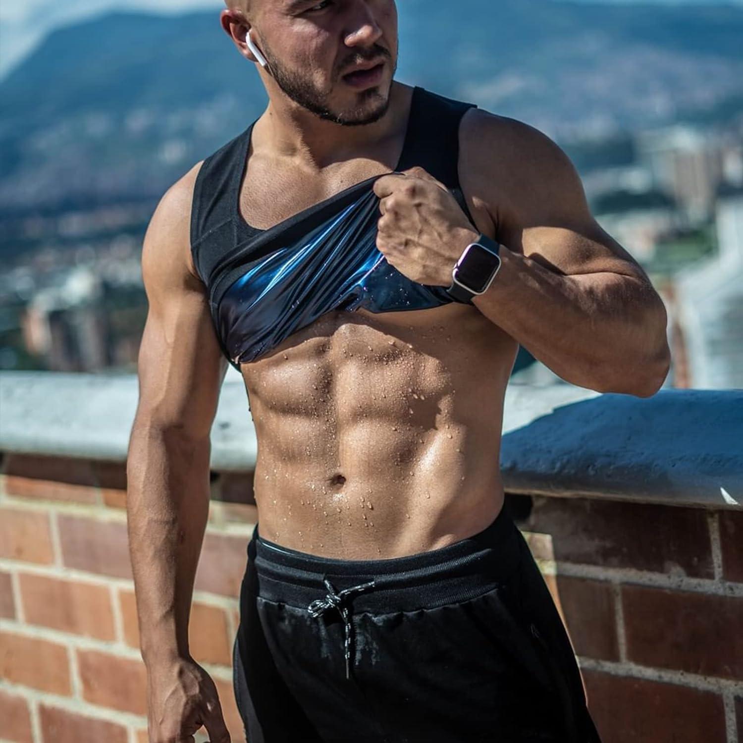 Sauna Suits for Weight Loss - Sauna Suit Tank Top for Men Workout Vest Gym Shirt Shaper Neoprene Help Sweat UK Apparel & Accessories - Tophatter Daily Deals