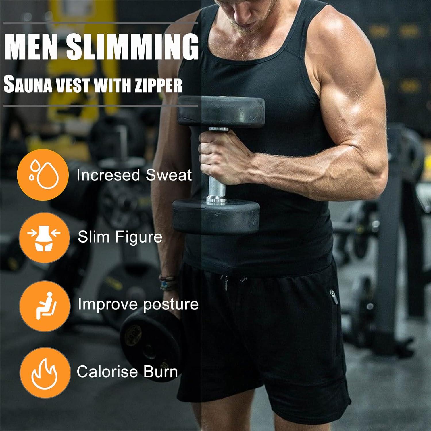 Sauna Suits for Weight Loss - Sauna Suit Tank Top for Men Workout Vest Gym Shirt Shaper Neoprene Help Sweat UK Apparel & Accessories - Tophatter Daily Deals