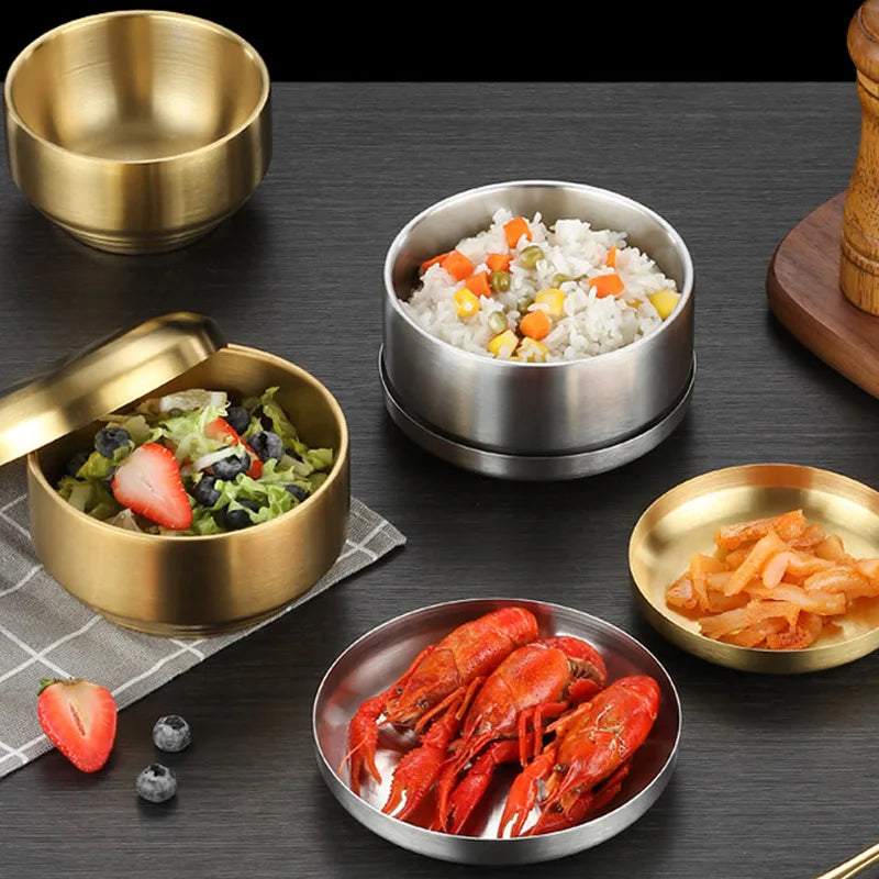 Stainless Steel Double Layer Rice Bowl With Lid Insulated - Tophatter Daily Deals