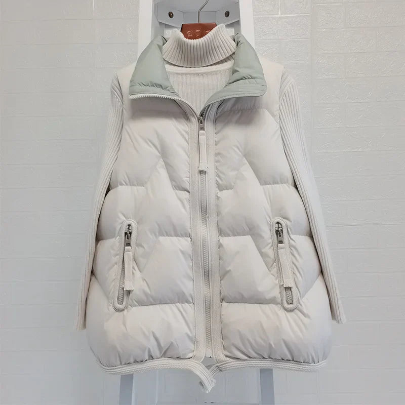 Lightweight Women’s Puffer Vest - Short Relaxed, Duck Down - Tophatter Daily Deals