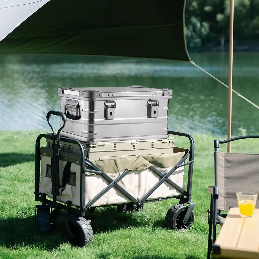 50L Outdoor Aluminum Alloy Storage Box Silver Camping & Hiking - Tophatter Daily Deals