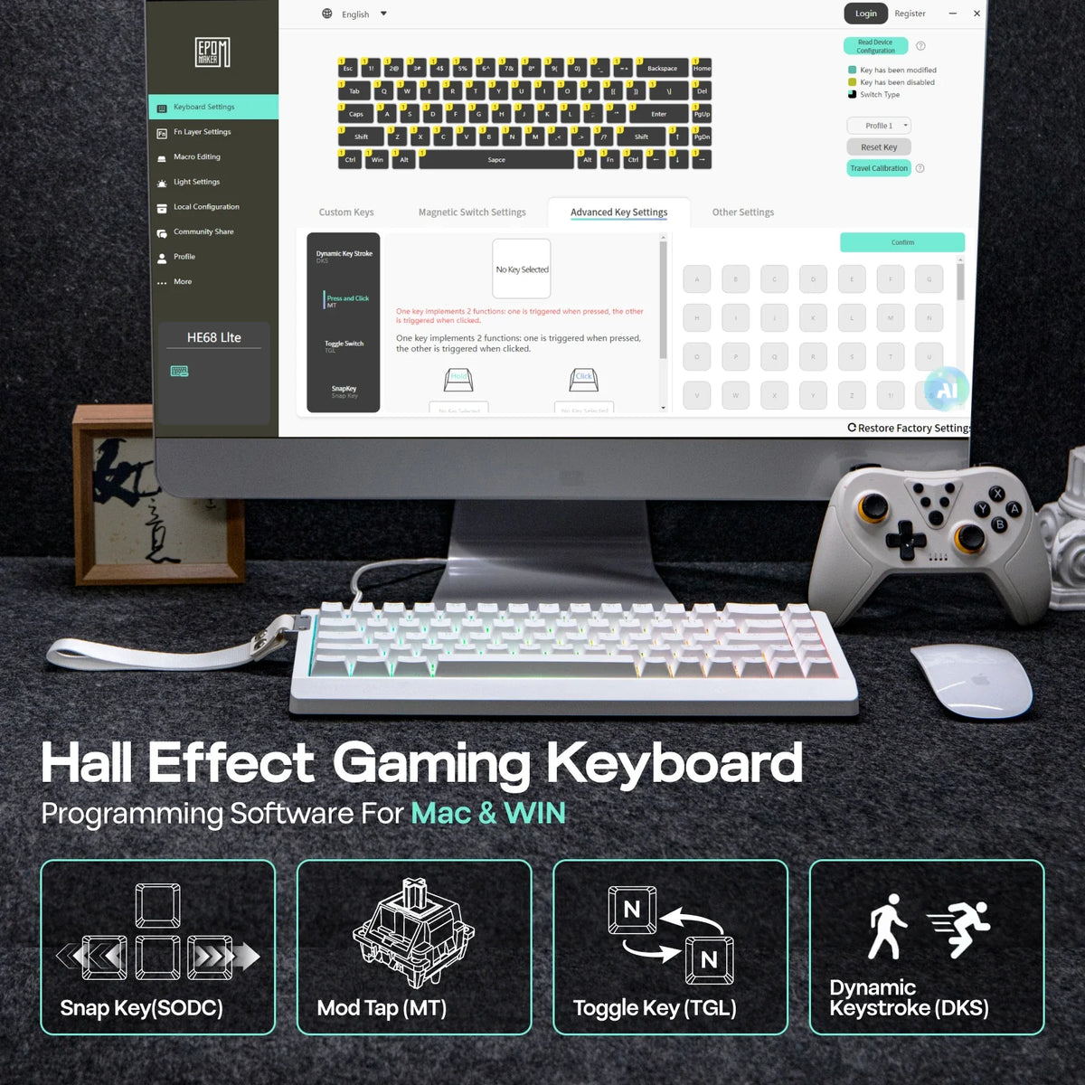 Mechanical 65 Percent Magnetic Wired Keyboard RGB Backlit - Tophatter Daily Deals