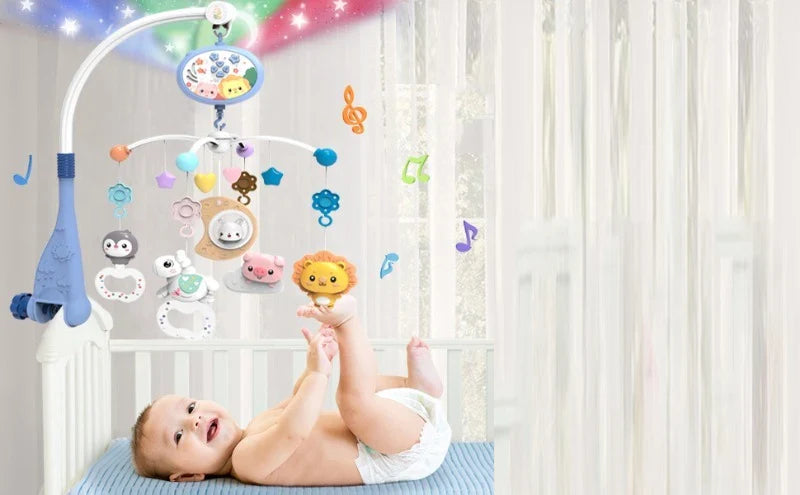 Crib Mobile Remote Music Light Newborn Sensory Toys - Tophatter Daily Deals