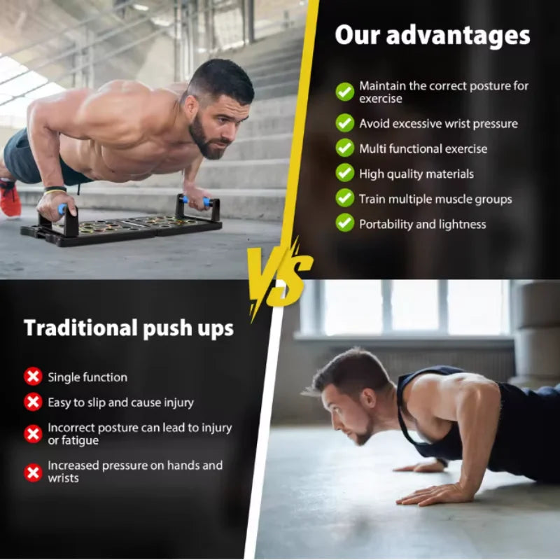 Push Up Board Foldable 28 Modes Home Workout Trainer - Tophatter Daily Deals