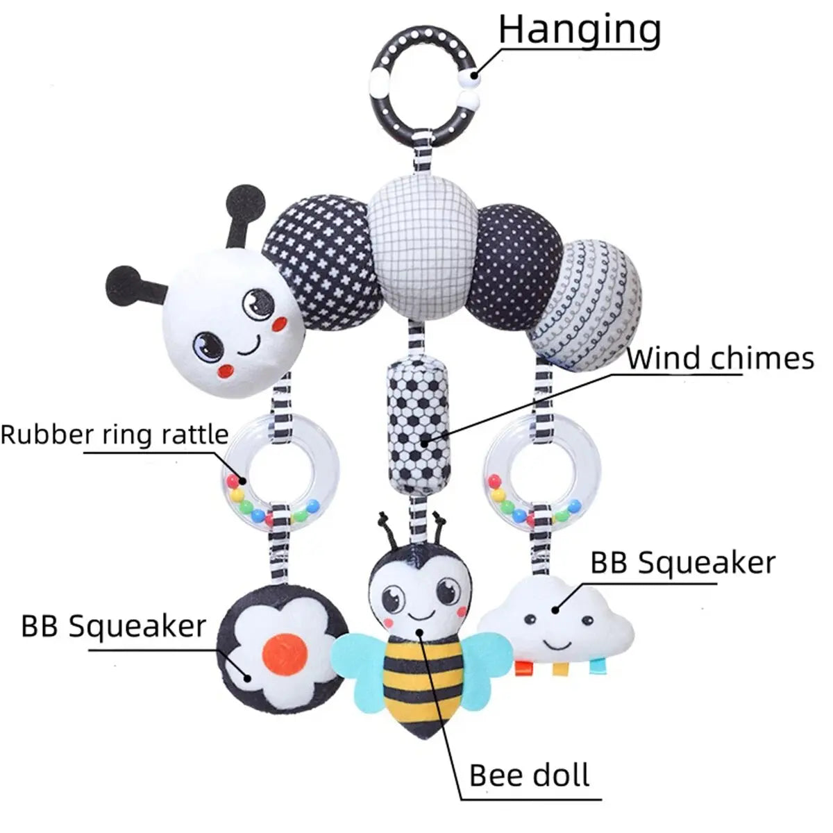 Baby Rattle Stroller Hanging Toy Newborn Sensory Toys - Tophatter Daily Deals