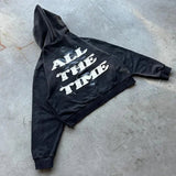 Oversized Unisex Zip-Up Hoodie - Boxy Cut, Knit, Street - Tophatter Daily Deals