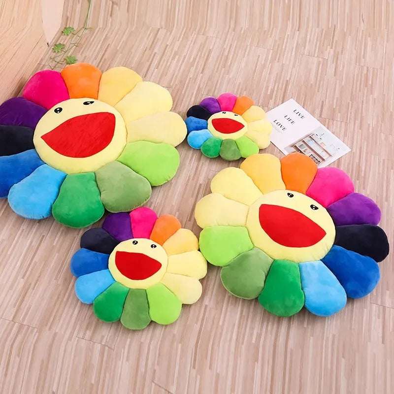 Japan Sunflower Face Plush Seat Cushion Rainbow Flower Flowers - Tophatter Daily Deals