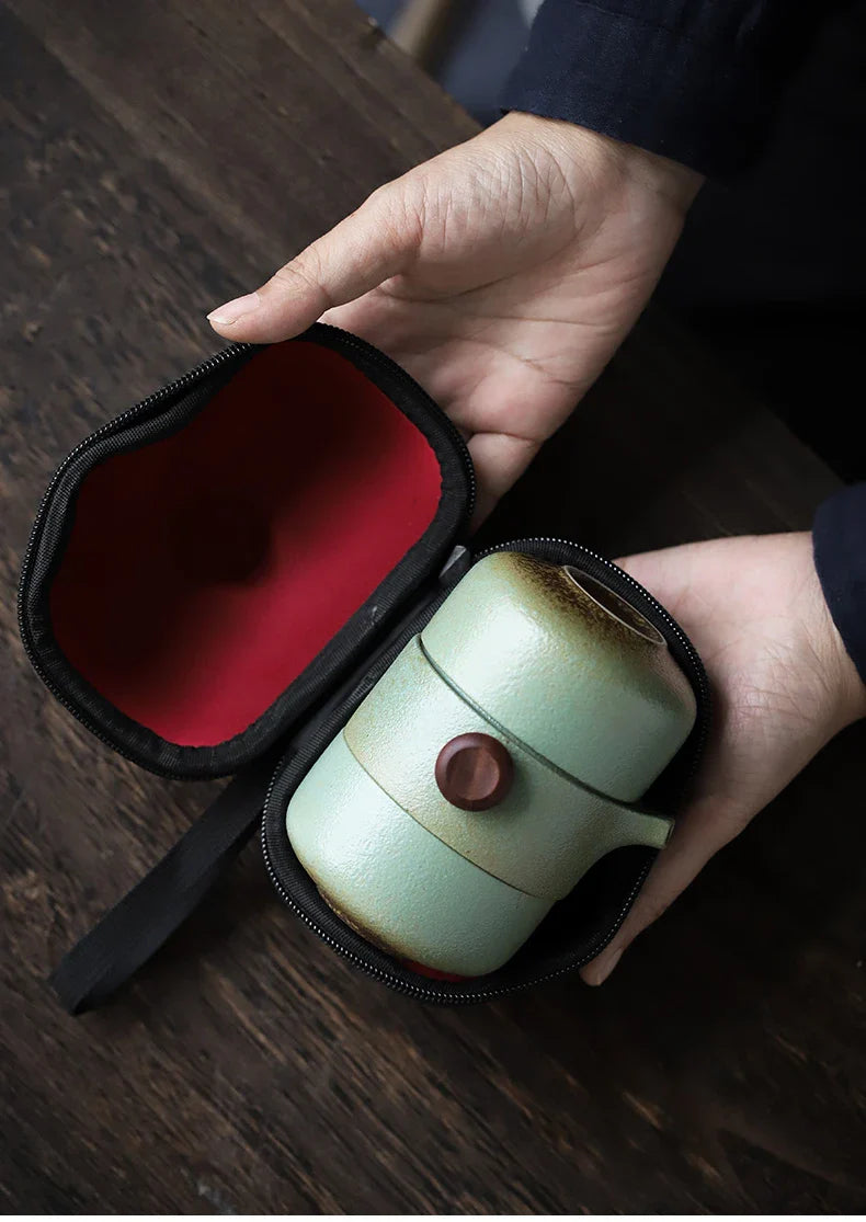Porcelain Portable Travel Tea Set Kung Fu Teaware Handmade - Tophatter Daily Deals