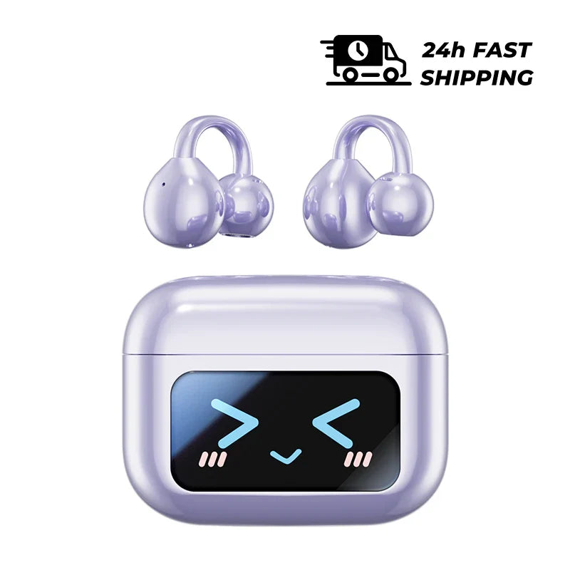 Wireless Translator Earbuds Touch Screen Case 144 Languages Purple-Ai - Tophatter Daily Deals