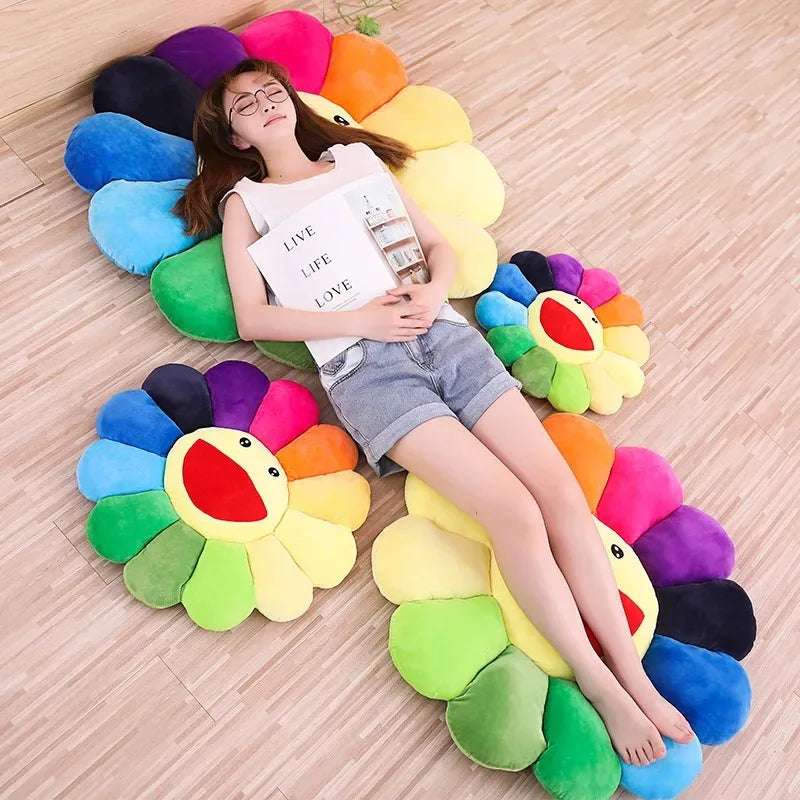 Japan Sunflower Face Plush Seat Cushion Rainbow Flower Flowers - Tophatter Daily Deals