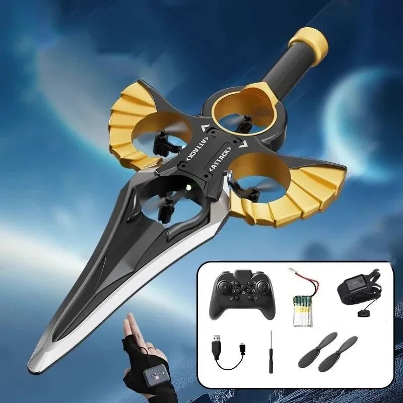 Flying Sword Toy Gesture Control Foam RC Stunt Toy Outdoor Dual remote control - Tophatter Daily Deals