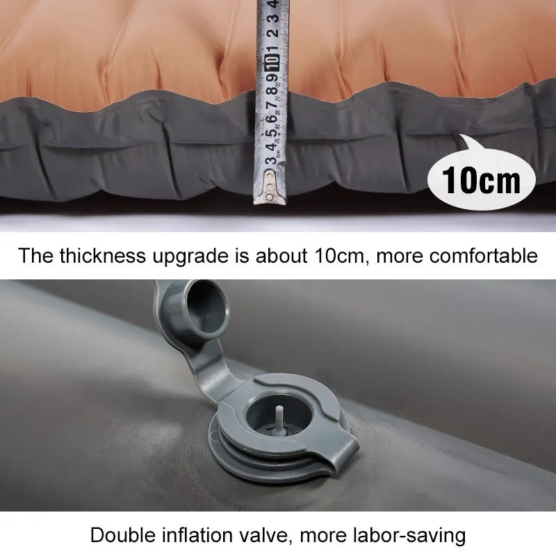 10cm Self-Inflating Air Mattress Splicable Pad Brown Camping & Hiking - Tophatter Daily Deals