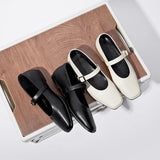 Supportive Women Mary Jane Flats - Square Toe, Leather - Tophatter Daily Deals