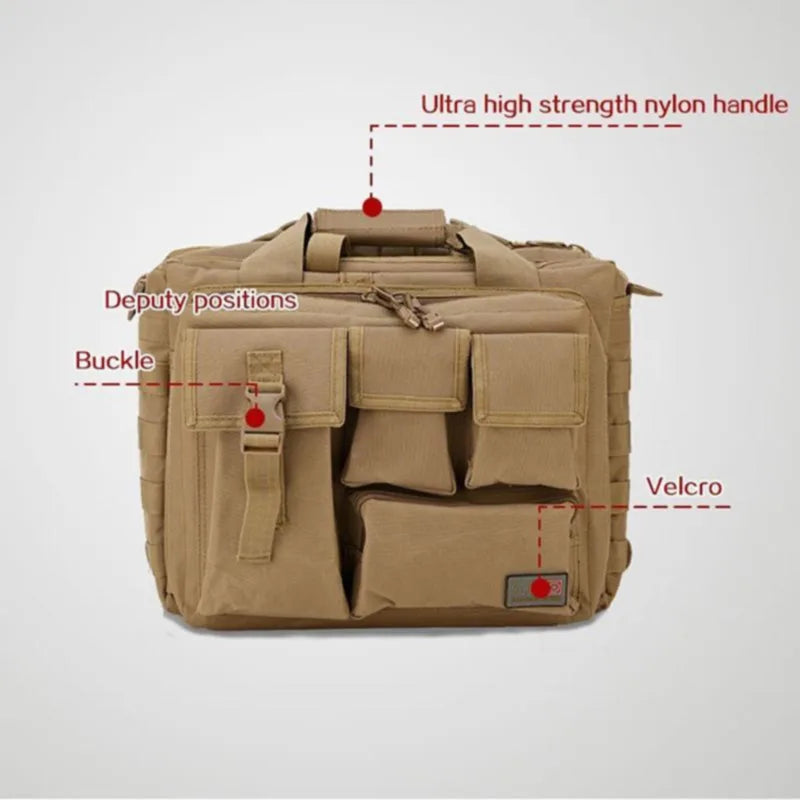 Tactical MOLLE Shoulder Bag Oxford Handbag Khaki Duffel Bags - Tophatter Daily Deals