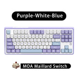 Mechanical Keyboard 87 Key Tri Mode RGB Hot Swappable Maillard Purple - Tophatter Daily Deals