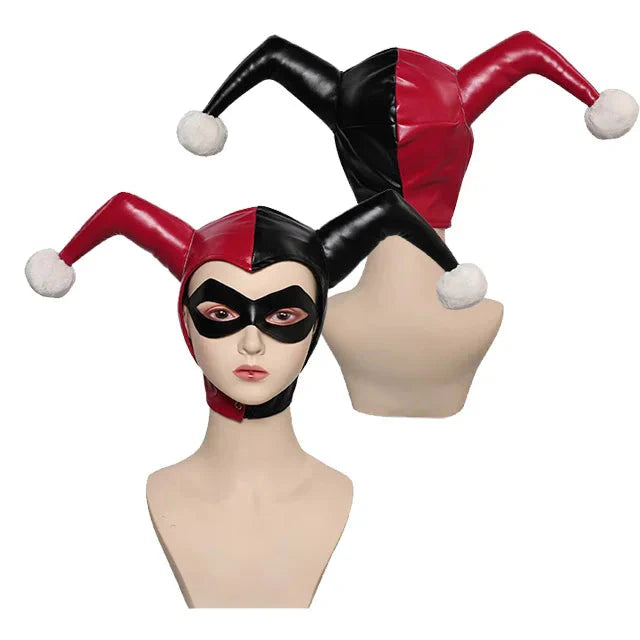 Cosplay Mask Jester Hat Faux Leather Halloween 2025 Female One Size - Tophatter Daily Deals