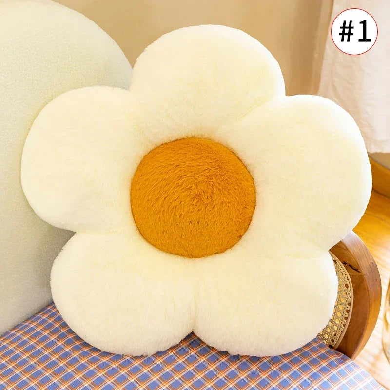 Sunflower Flower Cushion Yellow x Beige Flowers - Tophatter Daily Deals