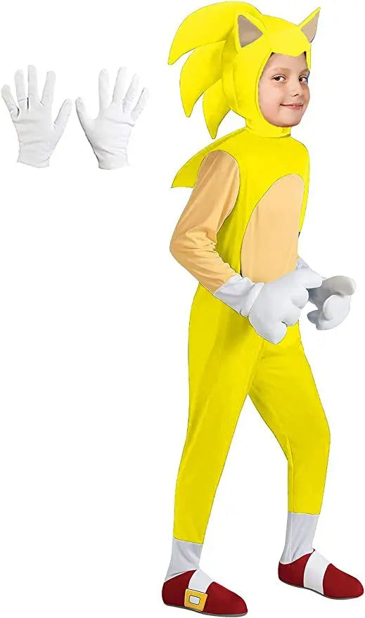 Sonics Cartoon Kids Cosplay Jumpsuit Halloween 2025 Gift Yellow - Tophatter Daily Deals