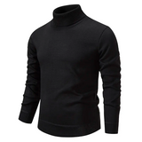 Warm Men’s Turtleneck Sweater - Slim Fit, Wool, Winter Black - Tophatter Daily Deals